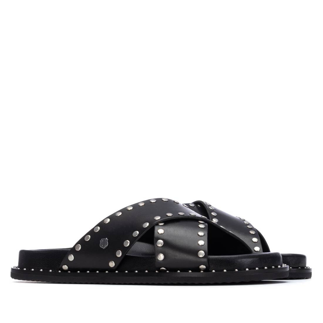 Carmela 16305403 sandale cuir noir imprimé animal