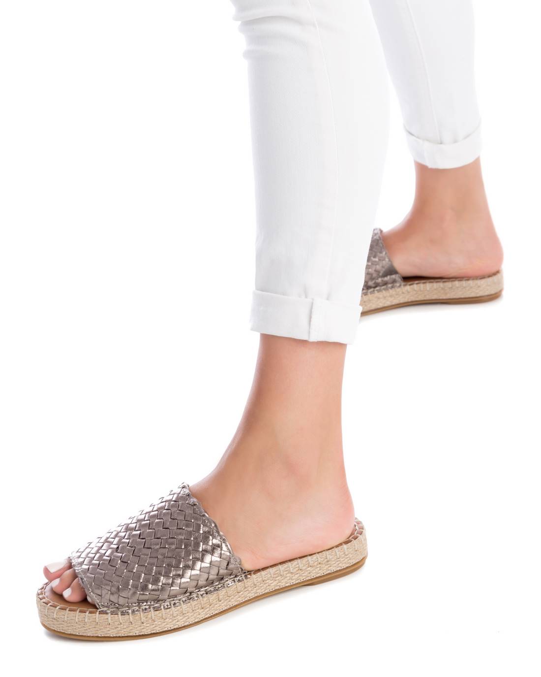Carmela 16048702 sandales cuir gris tressé