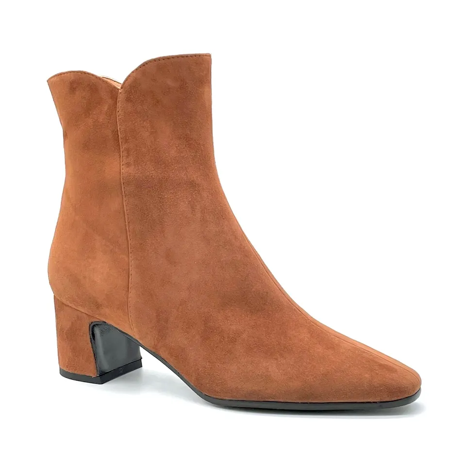 ELATA 52515 bottines daim caramel pointure 38 talon 5,5 cm