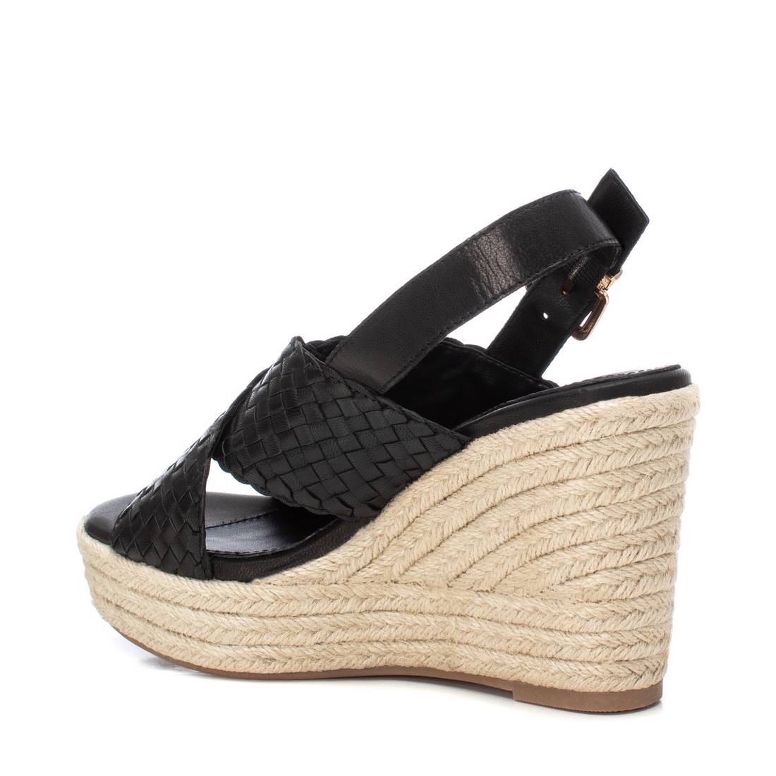 Carmela 16162503 sandale cuir noir compense 10 cm