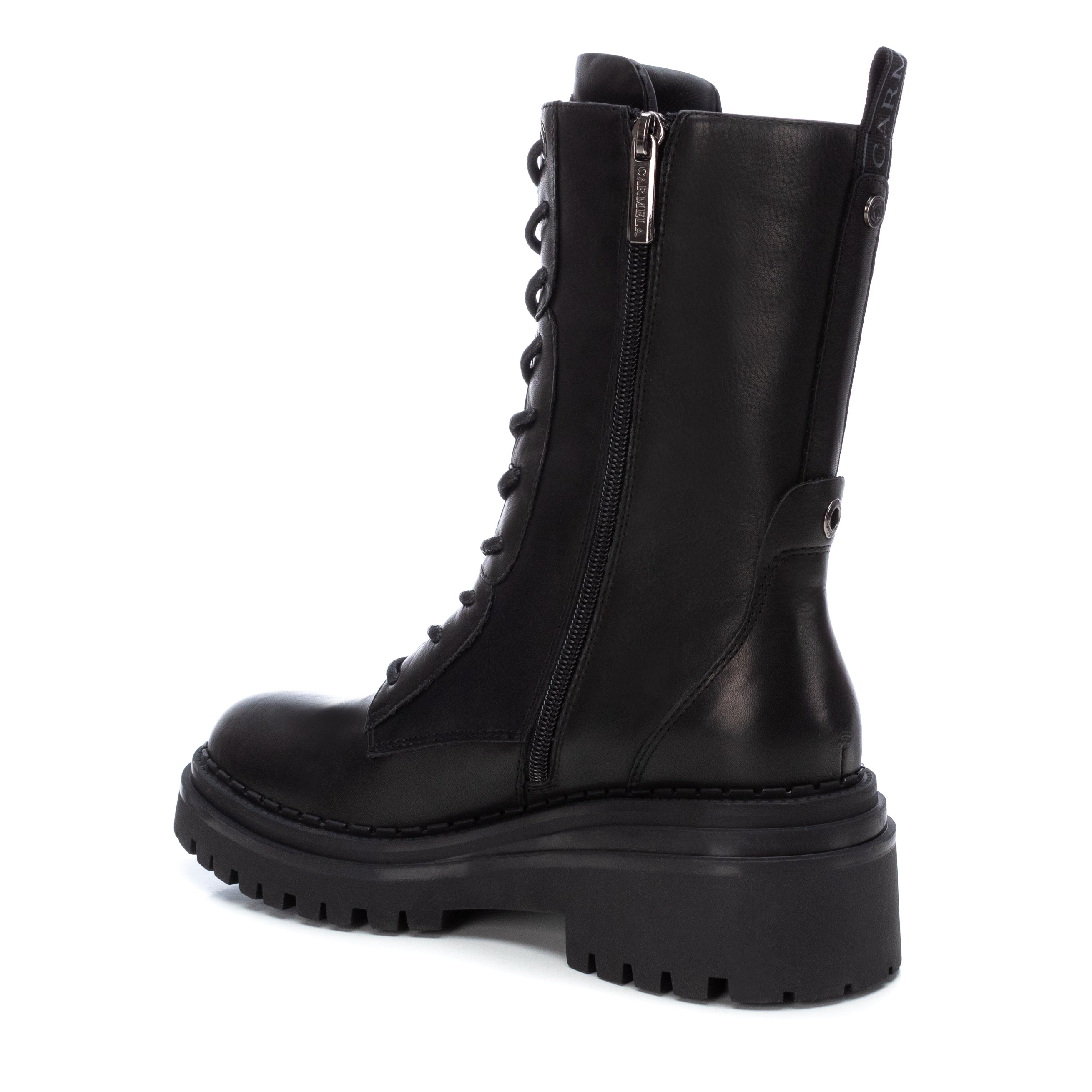 Carmela 16018901 bottines femme cuir noir militaire