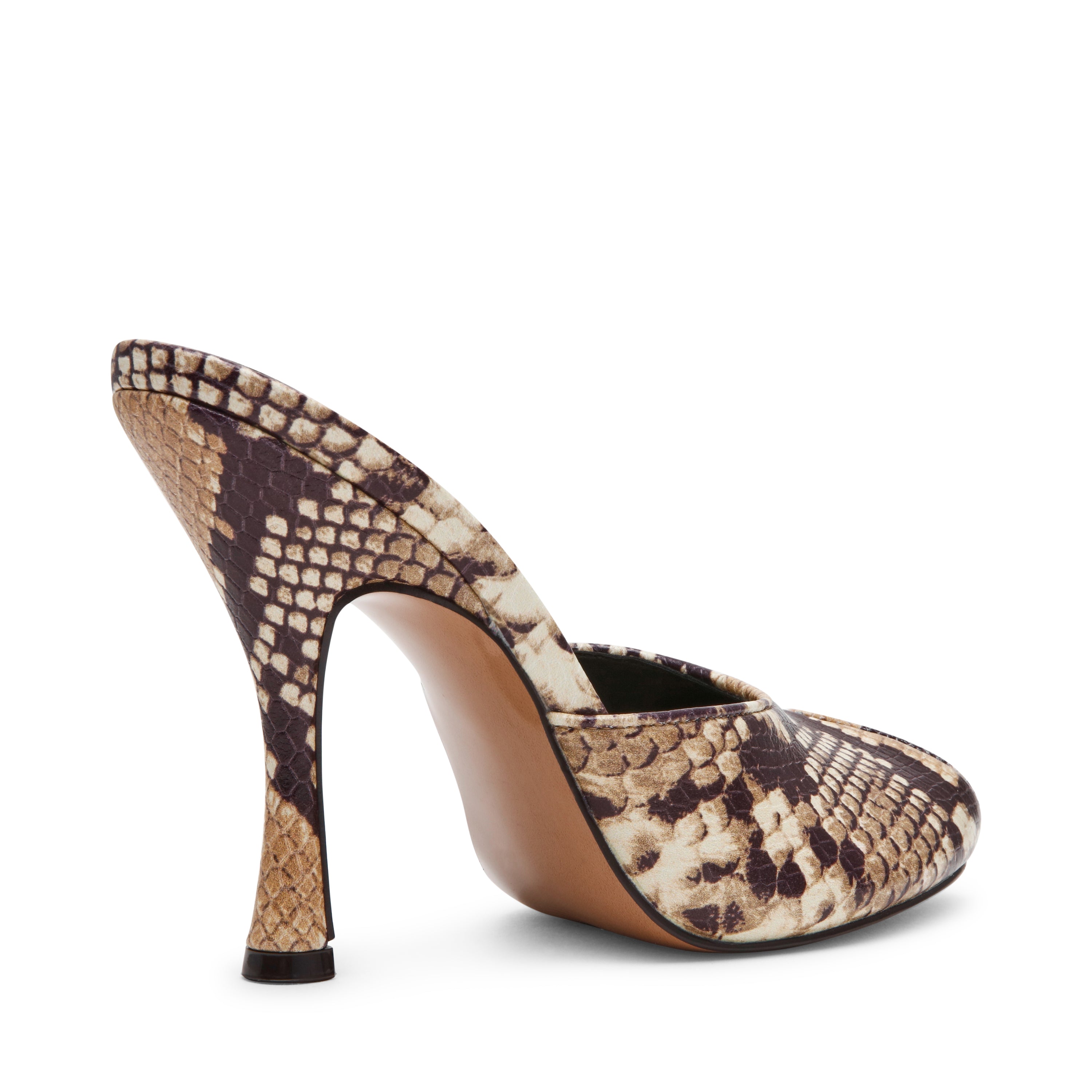 Steve Madden Jaylee mules talon cuir serpent tan