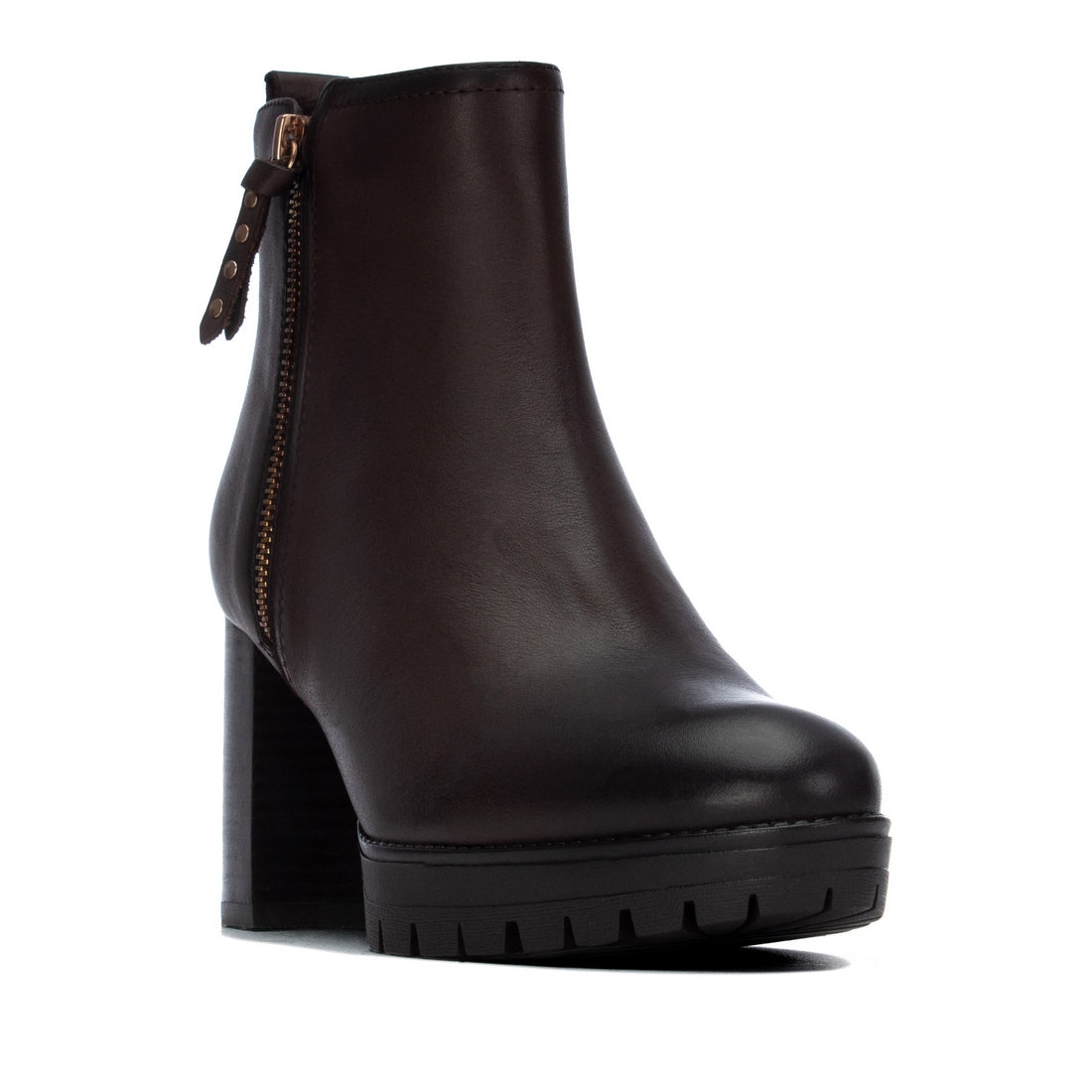 Carmela 16428303 bottines cuir marron talon moyen