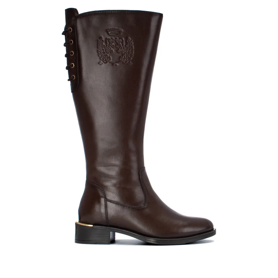 Carmela 16401003 bottes femme marron cuir talon bas