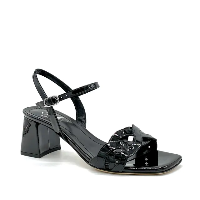 Elata 12122_3 sandale cuir verni noir talon 5,5 cm