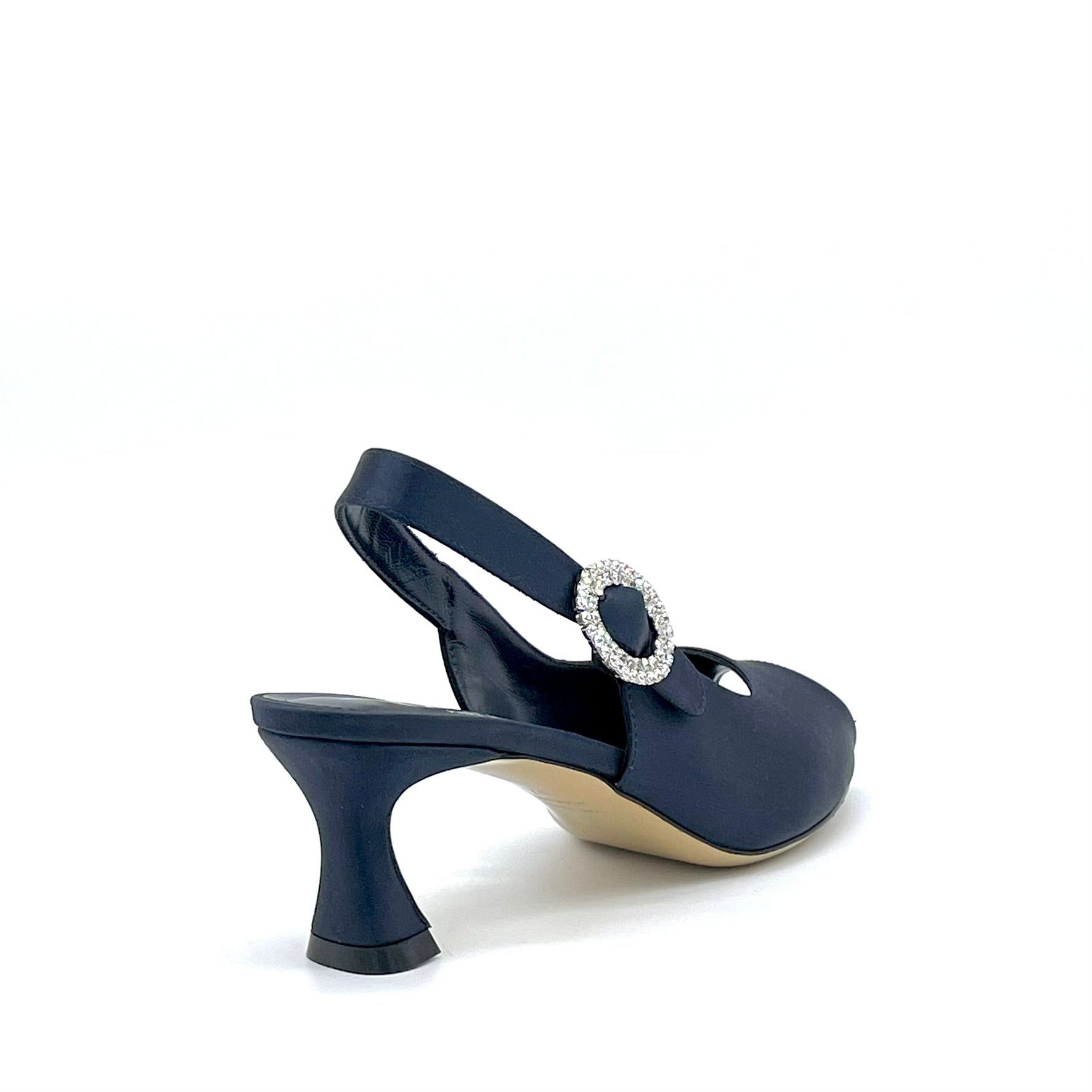 ELATA 16103 sandales satin bleu boucle bijou