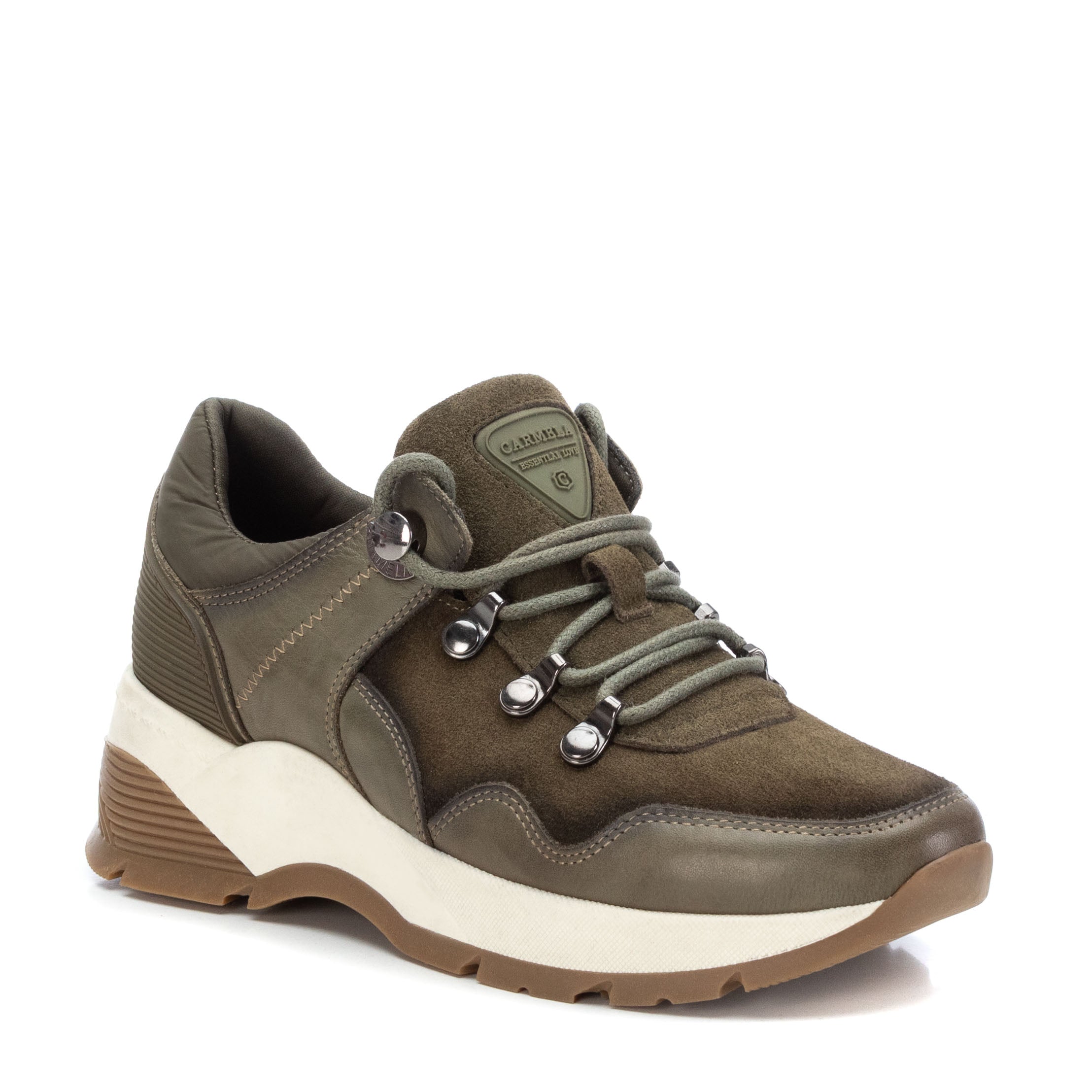 Carmela 16015502 sneakers cuir vert lacets