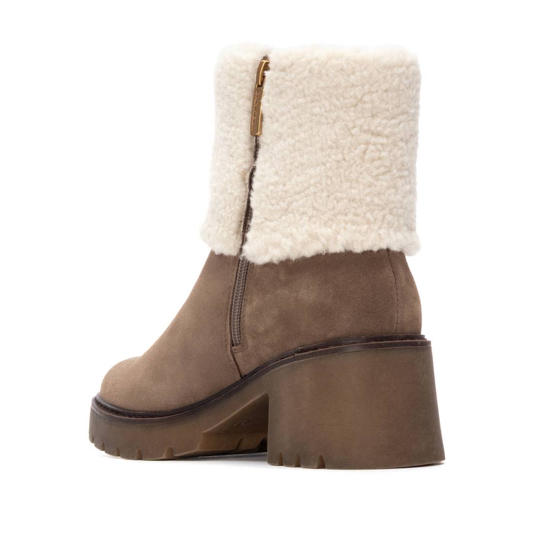 Carmela 16265901 bottines femme taupe fourrées talon
