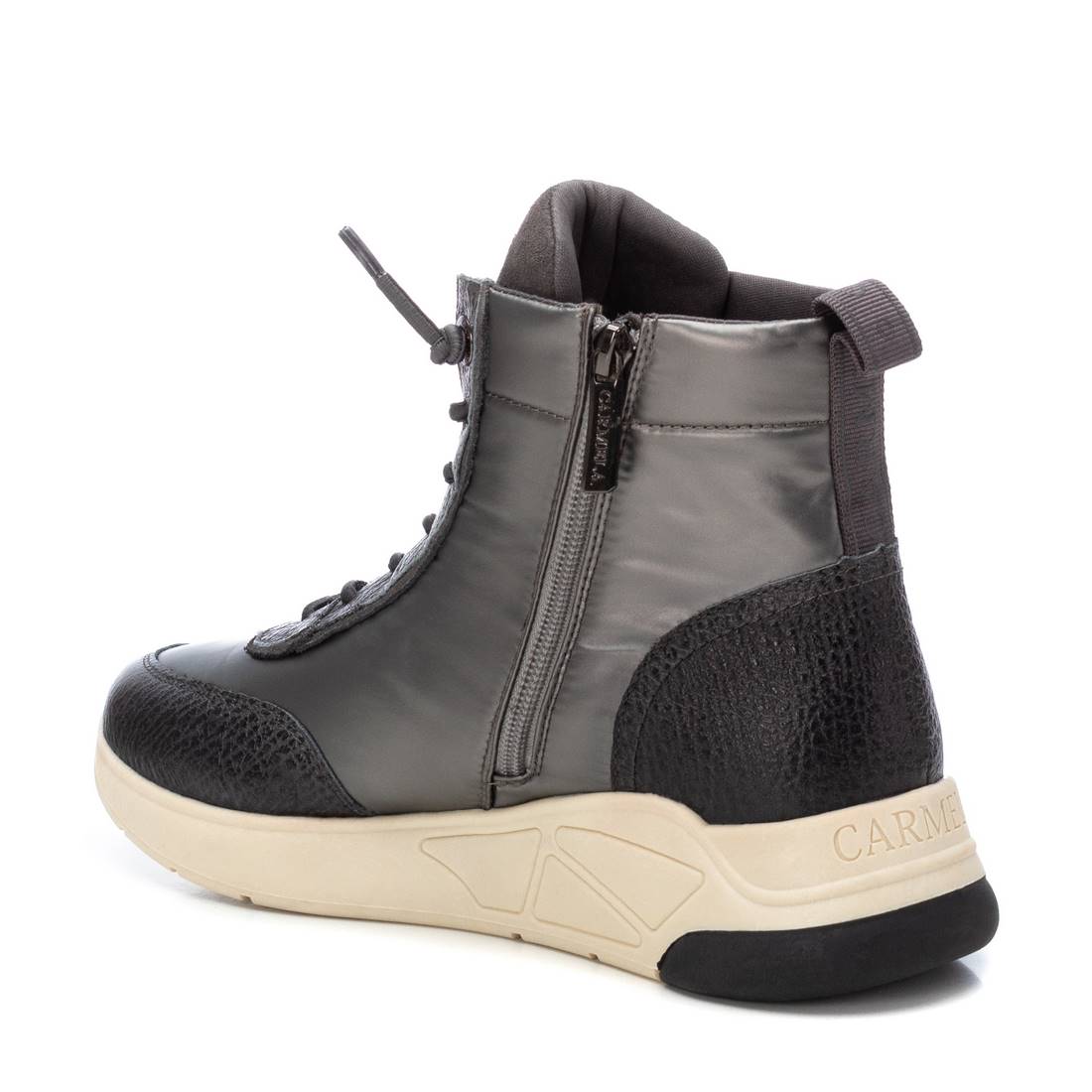 Carmela 16105702 basket montante cuir gris zip