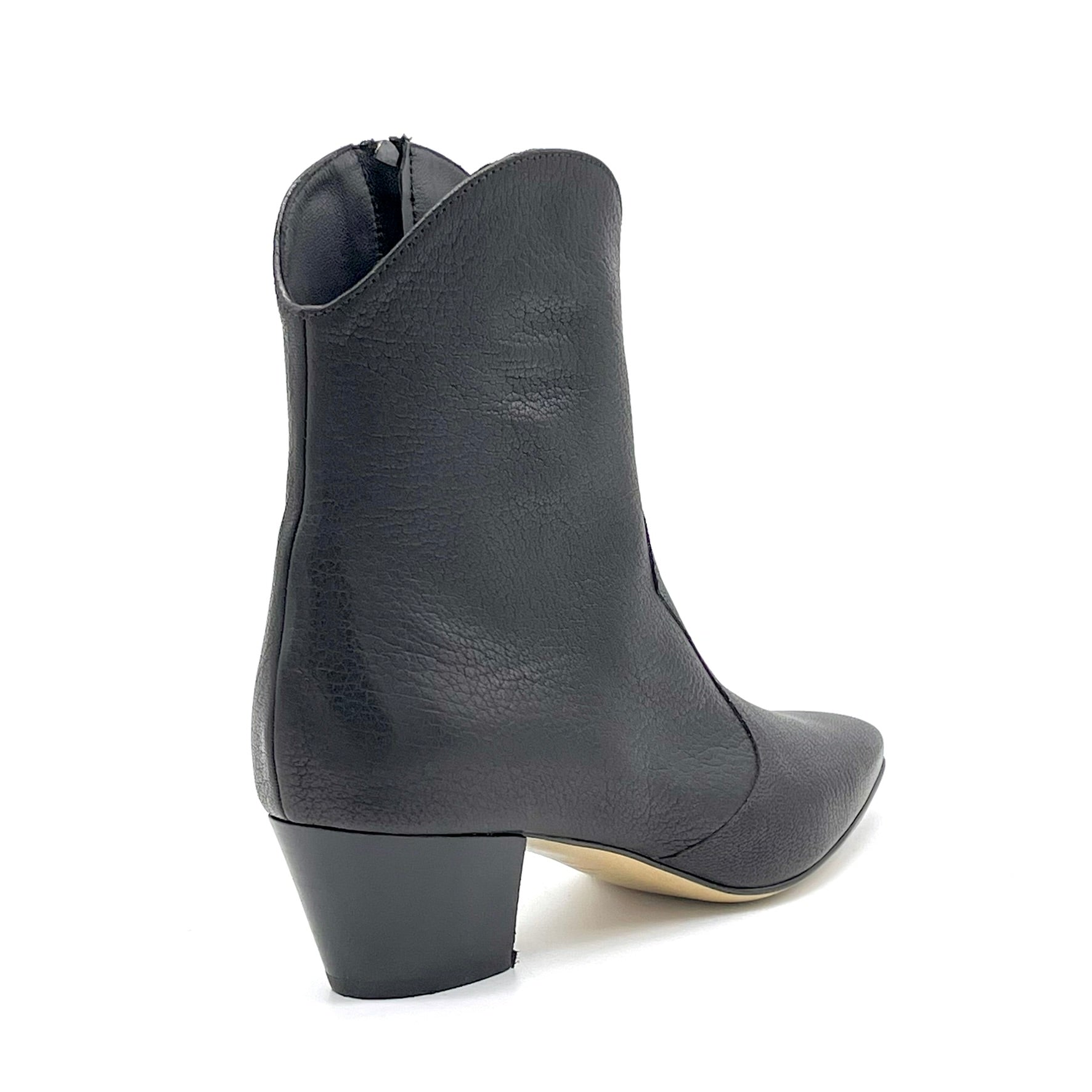 ELATA 56538 botte santiag cuir noir talon 5,5 cm