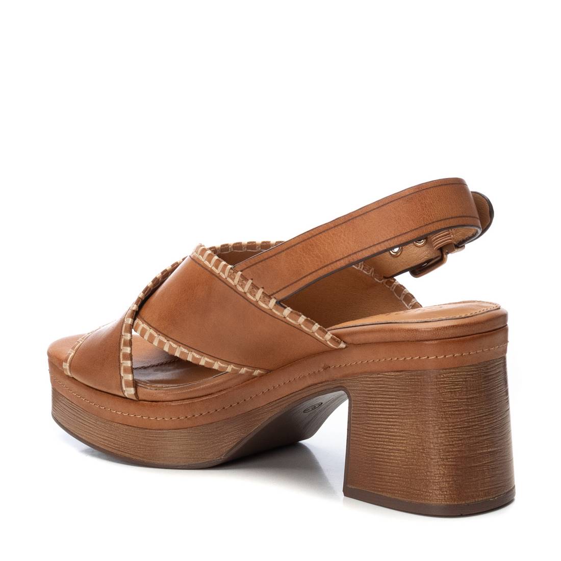 Carmela 16220901 sandale à talon camel cuir véritable