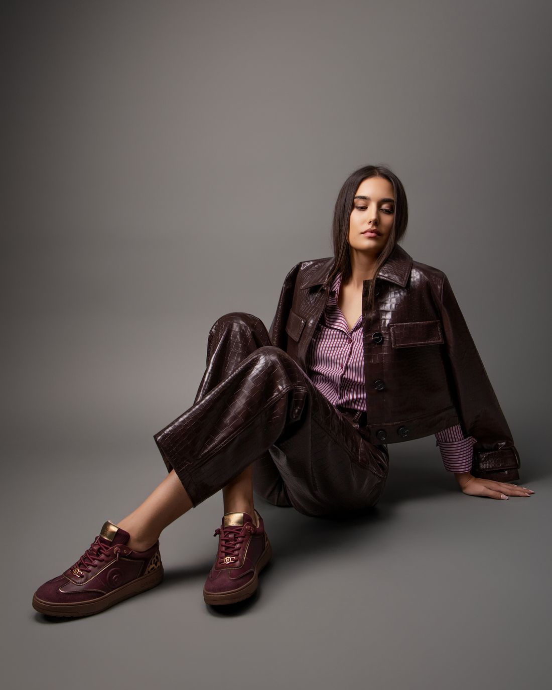 Carmela 16250405 baskets cuir bordeaux