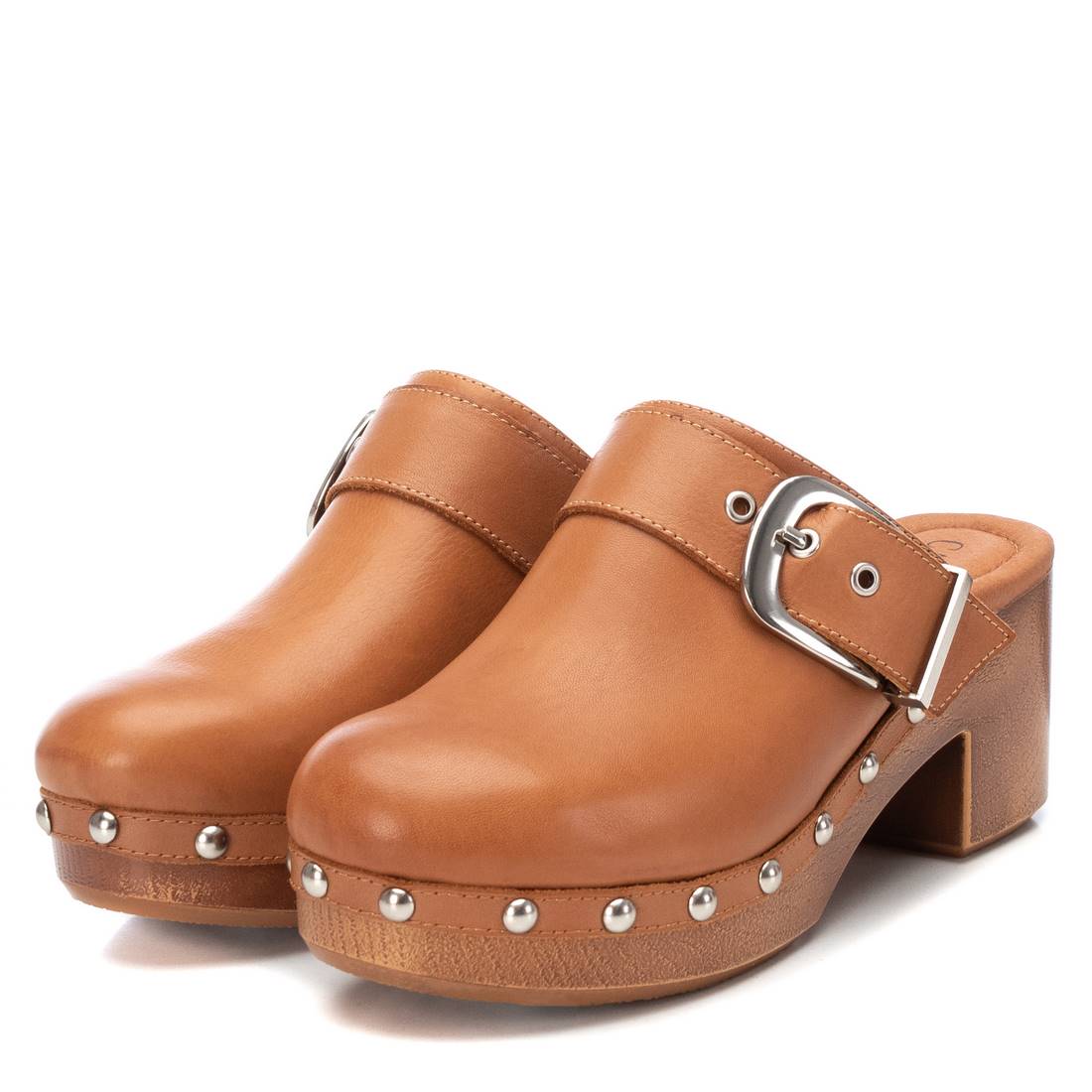 Carmela 16074402 sabots femme cuir marron talon 7 cm