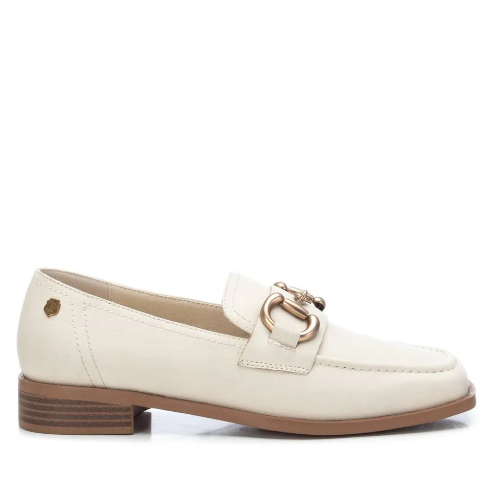 Carmela 16123403 mocassin cuir blanc bout carré