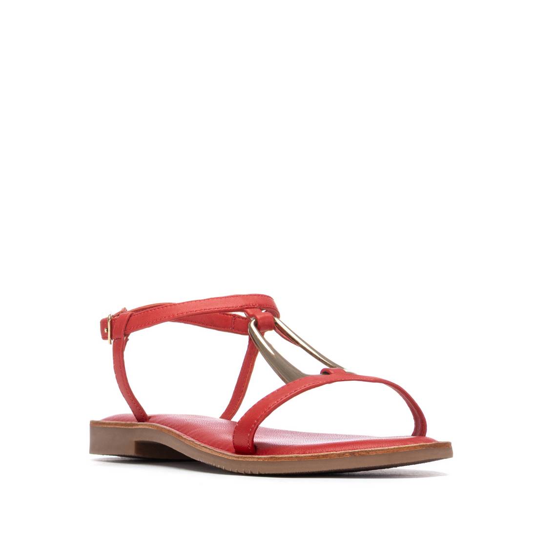 Carmela 16329503 sandale cuir rouge talon bas